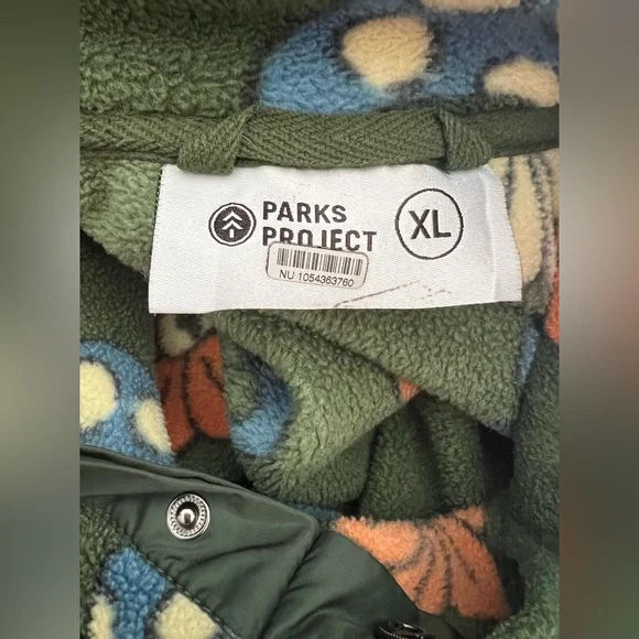 Parks Project Flower and Mushrooms Fleece Unisex Size XL - Picture 5 of 5